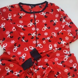 Large reindeer red holiday christmas onesie